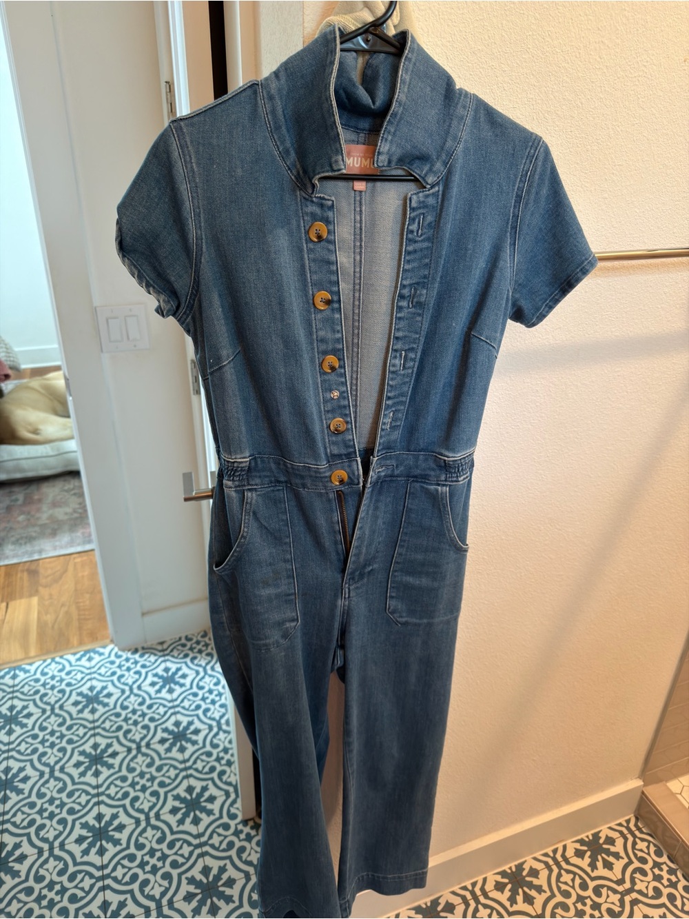 Show Me Your Mumu Denim Jumpsuit with Button Front